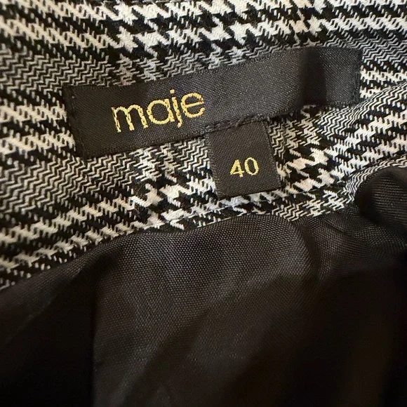 Maje Gray and White Plaid A-Line Skirt - Picture 2 of 2